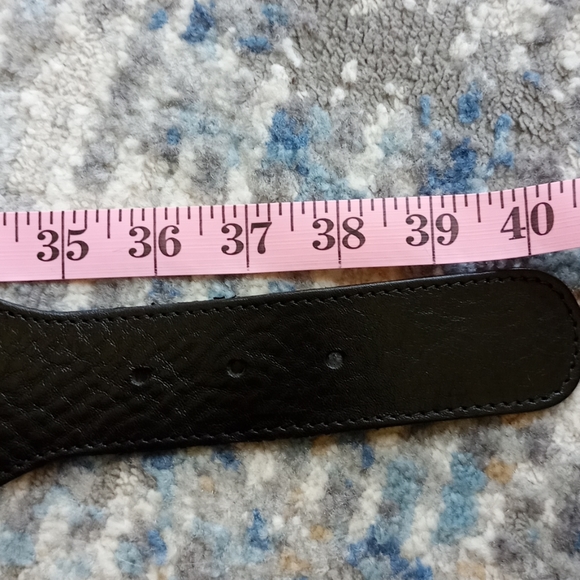 Black Leather Belt with Aged Studs - Picture 3 of 4